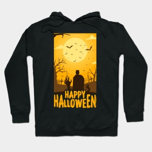 Happy Halloween zombie hand bat Hoodie